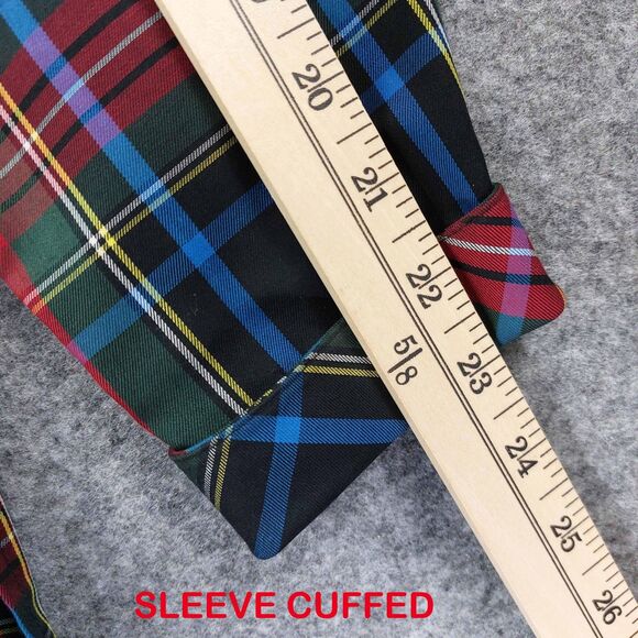 Foxcroft Shirt Womens Sz 10 Black Red Plaid Wrinkle Free Shaped Fit Long Sleeve - Picture 6 of 10